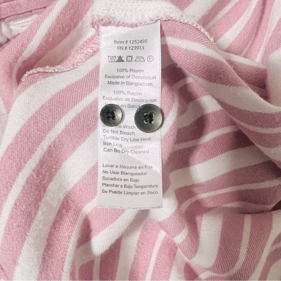 JACHS GIRLFRIEND Women’s Large Pink Stripe Button Up Blouse Long Sleeve Soft - Picture 8 of 8